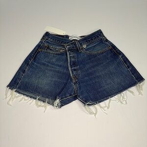EB Denim Reconstructed Levi’s Vintage Cross Over Shorts SZ XXS/24 90’s Y2K USA